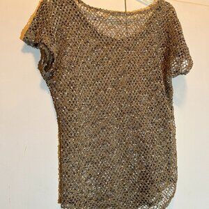 Maurices Lace See Through Short Sleeve Scoop Neck Top